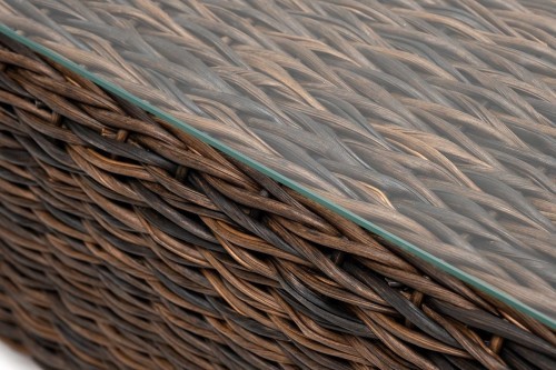 Столик журнальный серии КАПУЧИНО 110х66 коричневый гиацинт из искусственного ротанга