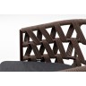 Диего стул плетеный из роупа, каркас из стали коричневый (RAL8016) муар, роуп коричневый круглый, ткань серая