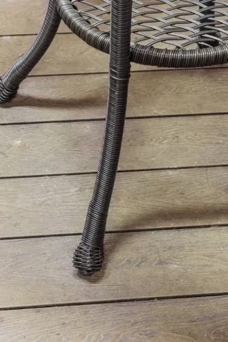 Стол обеденный GIZA (Гиза) D90 темно коричневый из искусственного ротанга