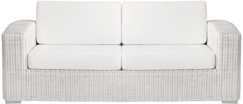 Лаунж зона серии ROZALINA (Розалина) на 4 персоны с двухместным диваном из плетеного искусственного ротанга цвет белый
