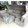 Модульный комплект мебели серии SOFIYA GRAY (София) диван трансформер серого цвета с крышей AFM-320G из плетеного искусственного ротанга