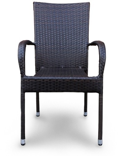 Кресло ЛИНДА коричневое из искусственного ротанга