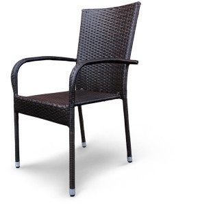 Кресло ЛИНДА коричневое из искусственного ротанга