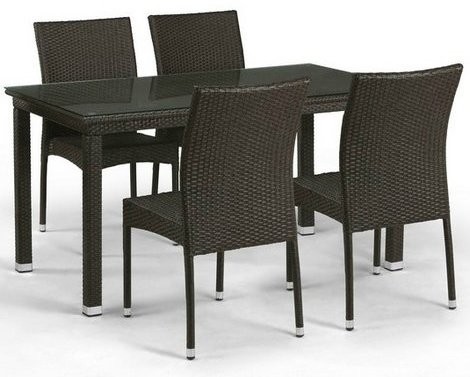 Комплект мебели MONIKA (Моника) T256A/Y380A коричневый со столом 140х90 на 4 персоны из искусственного ротанга