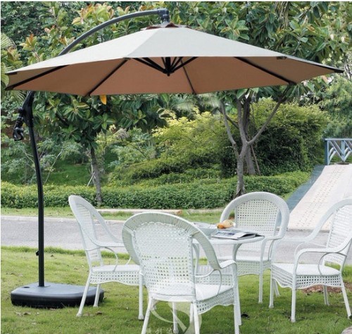 Садовый зонт Garden Way A005 (Гарден вэй) цвет бежевый для кафе с боковой алюминиевой опорой