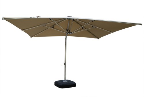 Зонт садовый ZHENGTE с подставкой бежевого цвета 3*3 м из алюминия