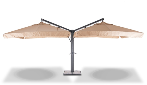 Зонт на два купола серии РИМ 6х3 на металлической опоре