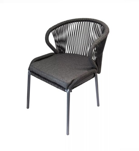 Кресло серии МИЛАН темно серое из роупа