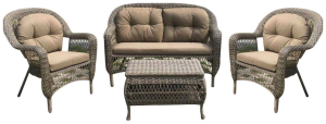 Комплект мебели ГИЗА LV520BB с двухместным диваном светло коричневый из искусственного ротанга