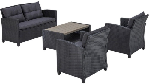 Комплект мебели AFM-804G Dark Grey на 4 персоны из искусственного ротанга