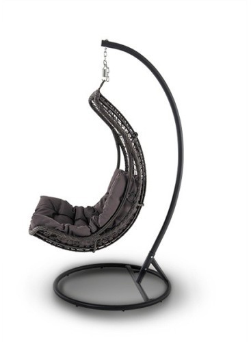 Кресло подвесное ВИШИ коричневое из искусственного ротанга