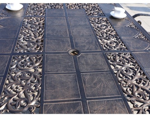 Стол обеденный SANDALWOOD (Сандаловое дерево) размером 210х115 цвет бронза из литого алюминия