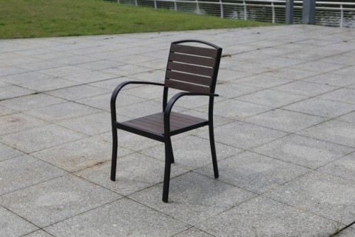 Кресло обеденное  POLYWOOD-1 (Поливуд-1) из литого алюминия цвета каштан
