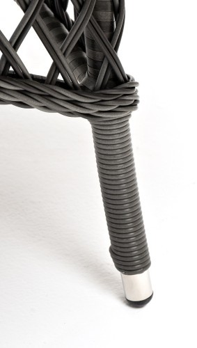 Эспрессо плетеный круглый стол, диаметр 150 см, цвет графит