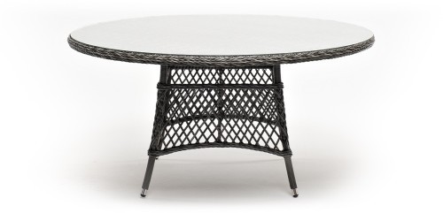 Эспрессо плетеный круглый стол, диаметр 150 см, цвет графит