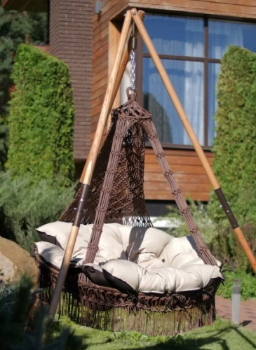 Комплект подвесное кресло качели CARTAGENA (Картагена) + деревянный каркас МАЙЯ