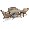 Комплект мебели ГИЗА T130Bg-LV520BB со столом 130х80 и двухместным диваном светло коричневый из искусственного ротанга