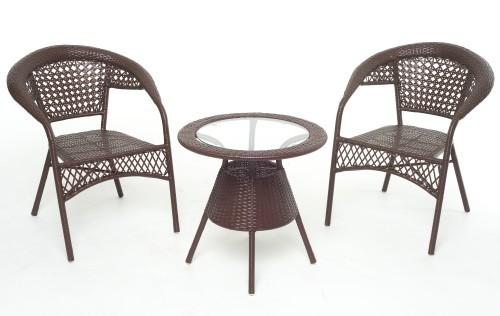 Комплект мебели МИКА GG-04-04-07 коричневый на 2 персоны из искусственного ротанга
