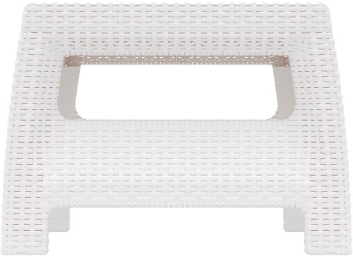 Столик журнальный YALTA SMALL TABLE (Ялта) белый из пластика под искусственный ротанг