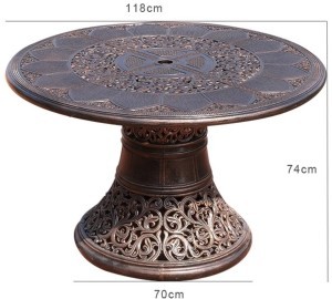Стол обеденный SANDALWOOD (Сандаловое дерево) размером D118 цвет бронза из литого алюминия