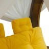 Качели садовые 4-местные серии INTERSYSTEM с желтой подушкой из дерева ироко