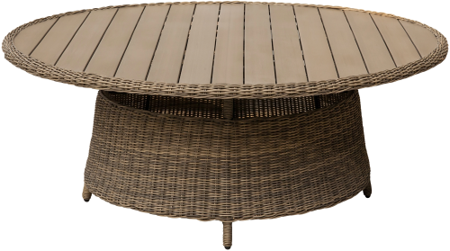 Комплект мебели серии GORENJE (Горенье) со столом D180 на 8 персон коричневый из искусственного ротанга