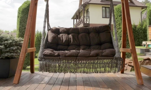Комплект подвесные кресла качели ФОРТАЛЕЗА + деревянный каркас VILLA (Вилла)