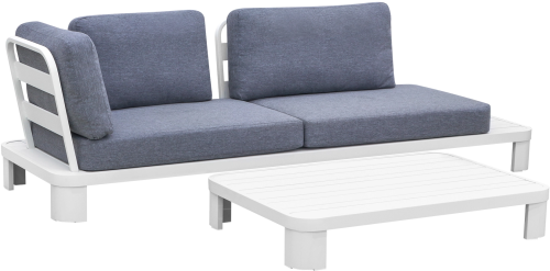 Комплект мебели LEYSAN (Лейсан) на 2 персоны белого цвета из алюминия и тика