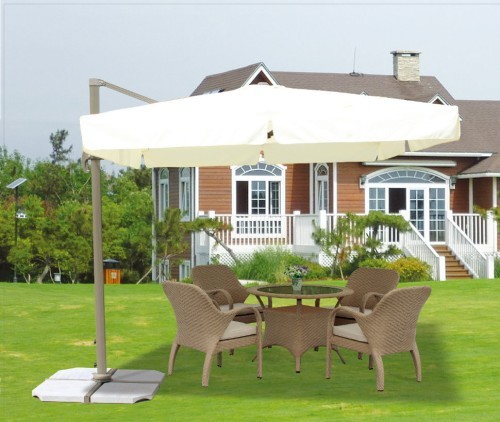 Садовый зонт Garden Way A002-3030 (Гарден вэй) цвет кремовый для кафе с боковой алюминиевой опорой