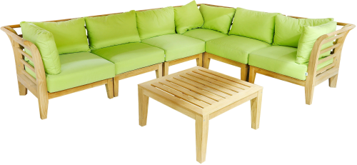 Комплект мебели угловой серии ADRIATIKA (Адриатика) на 5 персон светло-коричневого цвета из дерева тика