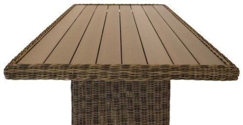 Стол обеденный серии БЕРГАМО 180х100 коричневый из искусственного ротанга