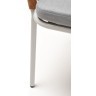 Марсель стул плетеный из роупа, каркас алюминий светло-серый (RAL7035) шагрень, роуп оранжевый меланж круглый, ткань светло-серая