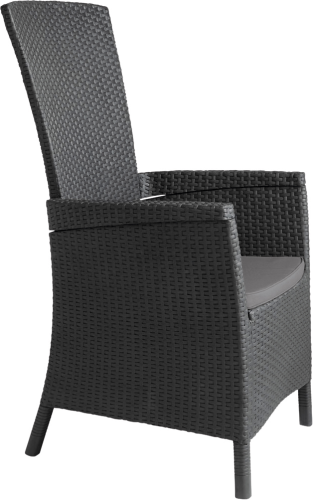 Кресло VERMONT (Вермонт) цвет графит из пластика под фактуру искусственного ротанга