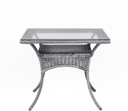 Обеденный комплект DECO (Деко) на 4 персоны со столом 90х90 серый из искусственного ротанга