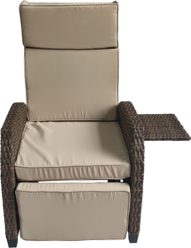 Кресло реклайнер GRAND PATIO (Гранд Патио) коричневое с регулируемой спинкой из искусственного ротанга