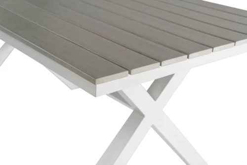 Стол обеденный серии AROMA (Арома) размером 150х90 алюминиевый цвет светло серый