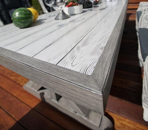 Стол обеденный серии ВЕРОНА 200х100 серый из алюминия под фактуру дерева