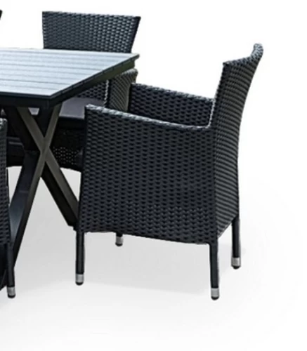 Стол обеденный серии AROMA (Арома) размером 150х90 алюминиевый цвет черный