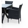 Стол обеденный серии AROMA (Арома) размером 150х90 алюминиевый цвет черный