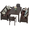 Комплект мебели YALTA BIG FAMILY 2 CHAIR SET (Ялта) темно коричневый из пластика под искусственный ротанг