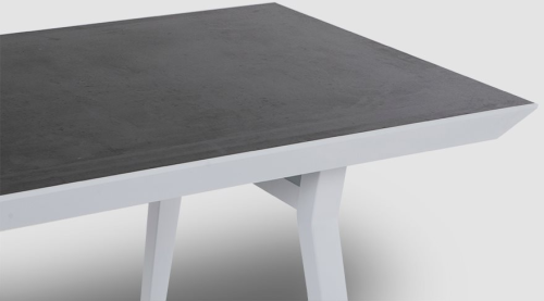 Стол обеденный серии МОНТЕЛЛО 200х100 белого цвета из алюминия