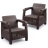 Комплект мебели YALTA COMPANY SET XL (Ялта) темно коричневый из пластика под искусственный ротанг