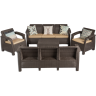 Комплект мебели YALTA COMPANY SET XL (Ялта) темно коричневый из пластика под искусственный ротанг