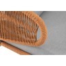 Милан диван 2-местный плетеный из роупа, каркас алюминий светло-серый (RAL7035) шагрень, роуп оранжевый меланж круглый, ткань светло-серая
