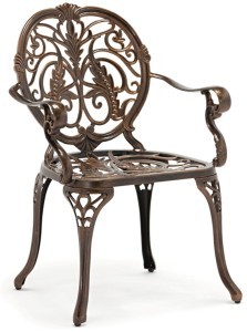 Кресло обеденное DRAGON (Дракон) цвет бронза из литого алюминия