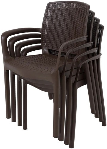 Комплект мебели YALTA FAMILY 2 ARMCHAIR (Ялта) темно коричневый из пластика под искусственный ротанг