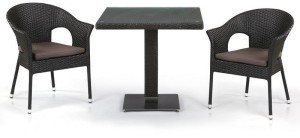 Комплект мебели T605SWT/Y79A-W53 на 2 персоны коричневый из искусственного ротанга