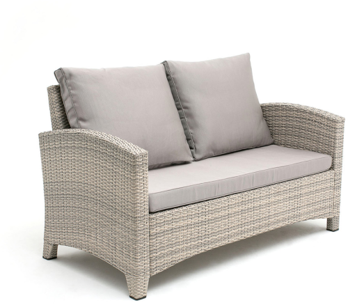 Комплект мебели серии VENTURA LATTE LOUNGE (Вентура) на 6 персоны со столом 150х80 и диванами из плетеного искусственного ротанга