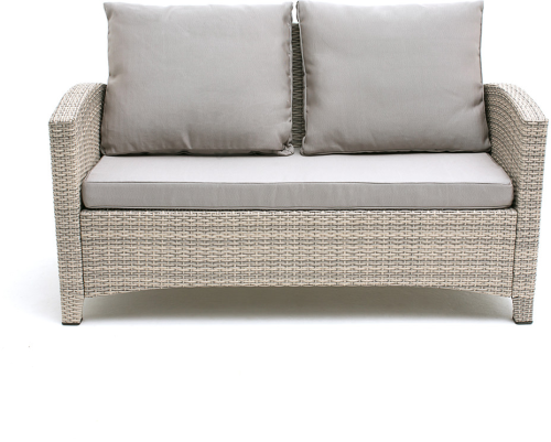 Комплект мебели серии VENTURA LATTE LOUNGE (Вентура) на 6 персоны со столом 150х80 и диванами из плетеного искусственного ротанга