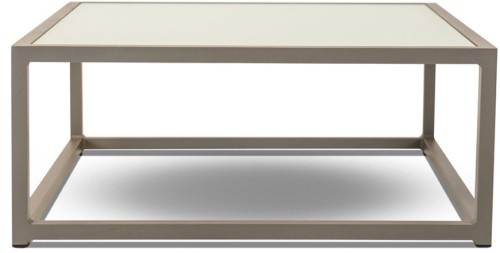 Столик журнальный серии КАСАБЛАНКА 75х75 цвет серо коричневый с тканевым плетением